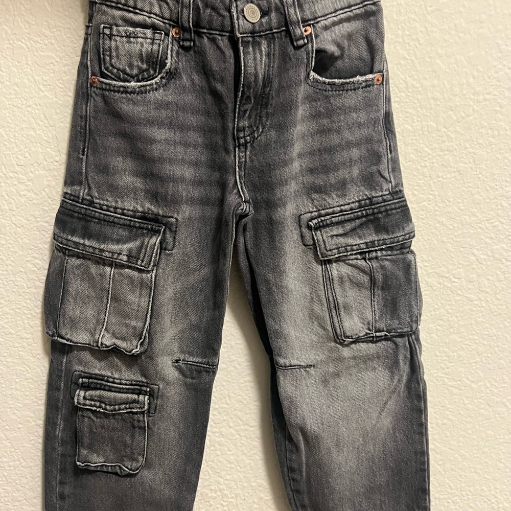 Zara Kids Gray Cargo Jeans